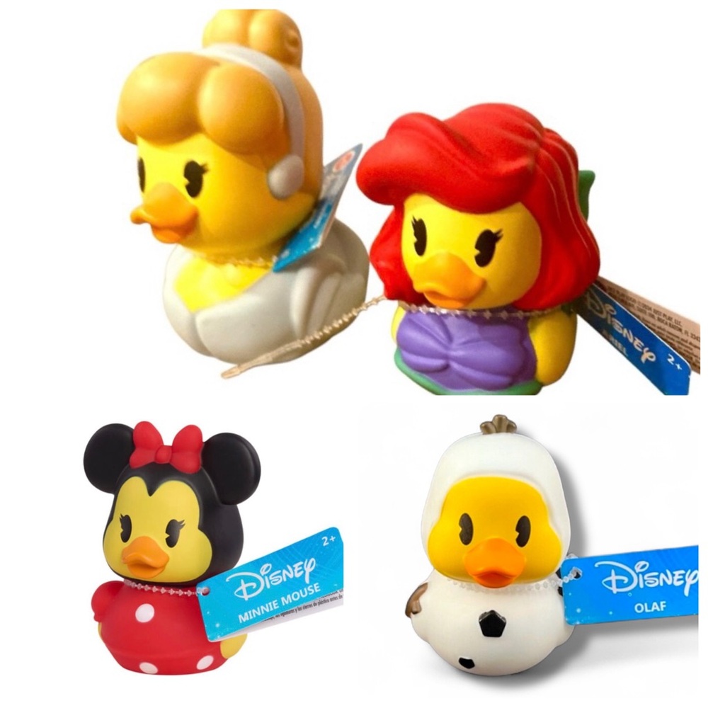 Disney Rubber Duck Cinderella, Olaf, Minnie or  Ariel - NWT